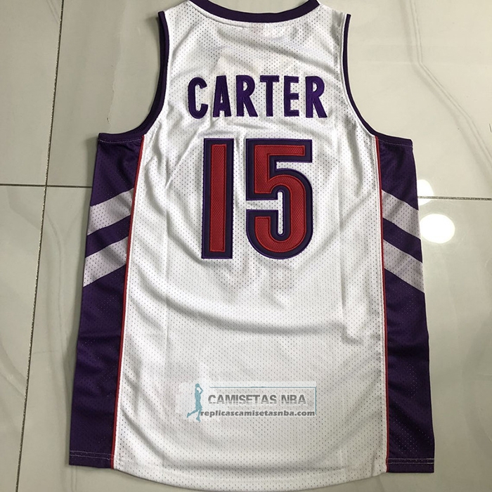 Camiseta Toronto Raptors Vince Carter NO 15 Hardwood Classics Blanco